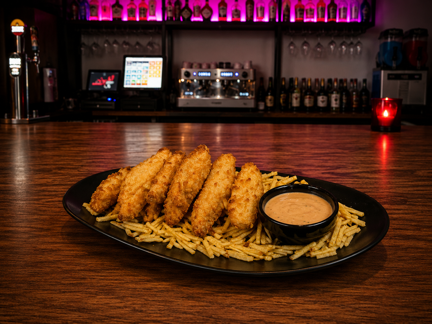 Chicken Tenders con salsa de la casa